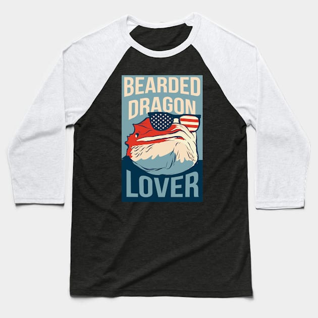 Bearded Dragon Lover Baseball T-Shirt by Visual Vibes